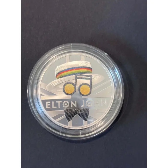 2020年 イギリス ミュージック・レジェンド エルトン・ジョン 1オンス銀貨 Elton John 2020 UK Coloured 1oz Silver Proof